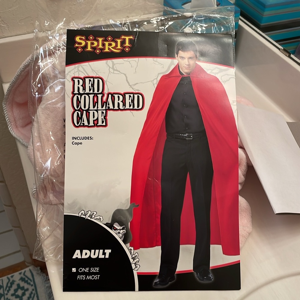 New Spirit Halloween red cape, adult size